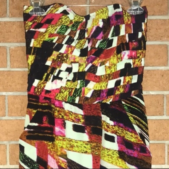 🪡CHARLIE JADE🪡BIRCH PRINT SILK STRAPLESS DRESS🪡 - Picture 5 of 9